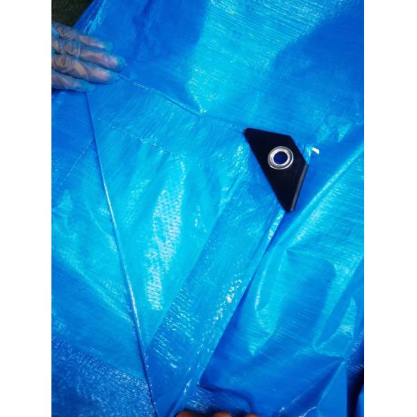 Anti UV Multiple Use Tarpaulin Sheet Durable Blue Laminated Woven Fabric