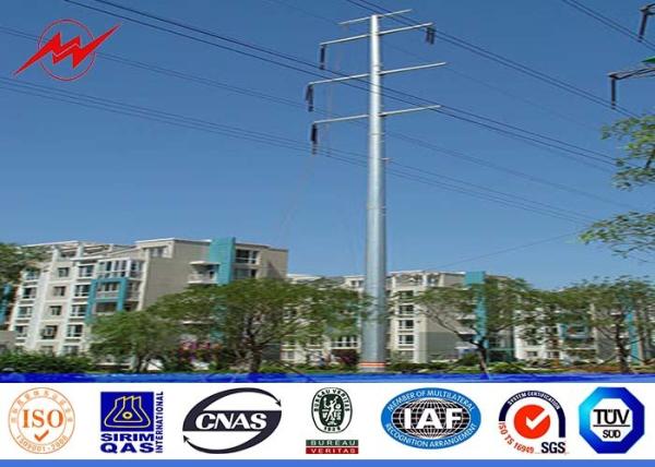Quality 12sides 10M 2.5KN Steel Utility Pole for overhed distribution structures with earth rod for sale