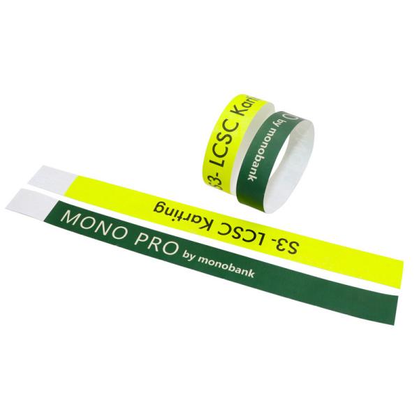 Quality Printing Paper Event Wristbands Bar Coding Lightweight Tyvek Material for sale
