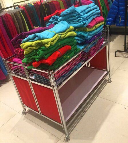 Collapsible Garment Shop Promotional Desk / Retail Clothes Display Table For Store