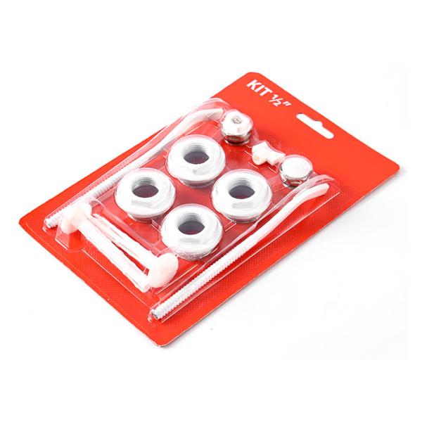 1/2 inch Set of Aluminium Radiator Accessories Kits with 2 brackets Packed in a Blister for Radiator