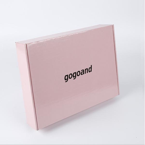 Wholesale custom logo foldable pink corrugated product packaging box aircraft box mail shipping box