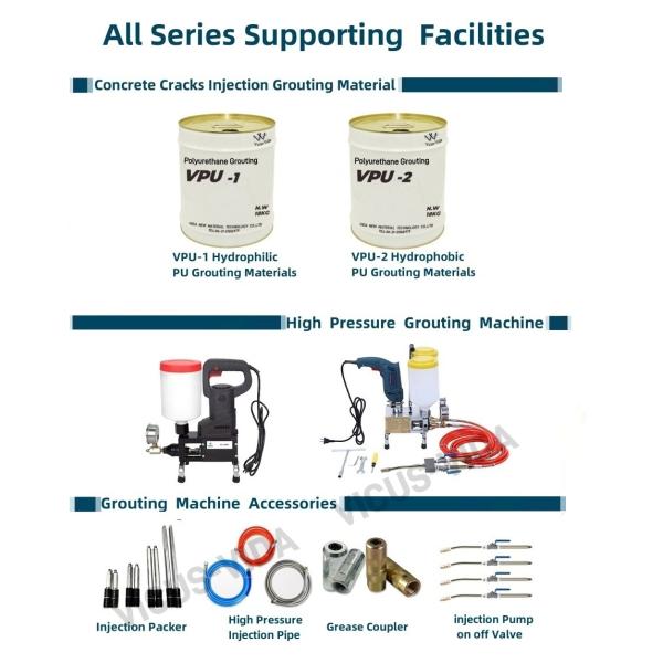 Single Component Hydrophilic Polyurethane Grout Grouting Materials for Waterproof Plugging and Crack Repair Material Hydrophobic PU Grout Injection