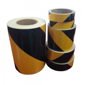 China Yellow And Black Reflective Sticker 5cm Or 10cm Width For Traffic Barrier on sale