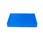 Attached lids Plastic Collapsible Crates 600*400*265 mm Solid Bottom Mesh Body