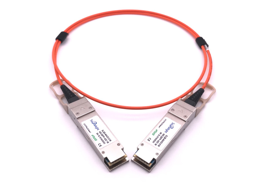 China 40GBase AOC QSFP+ direct attach Active Optical Cable 10 meters 10.3G/CH Datarate wholesale