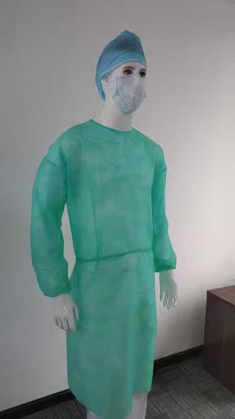 Quality PPE Disposable Waterproof Protective Isolation Gown 25gsm PP Non Woven aami Level 1/2/3/4 Isolation Gowns with elastic cuffs for sale