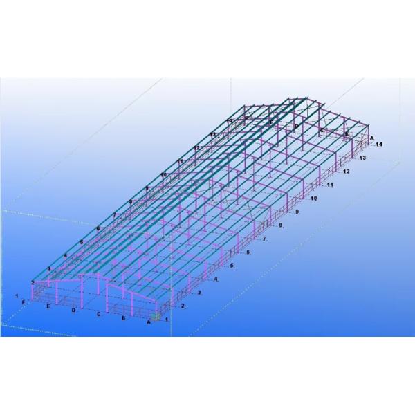 Ventilation Steel Structure Cow Shed , Durable Steel Livestock Shelter For Dairy Farm