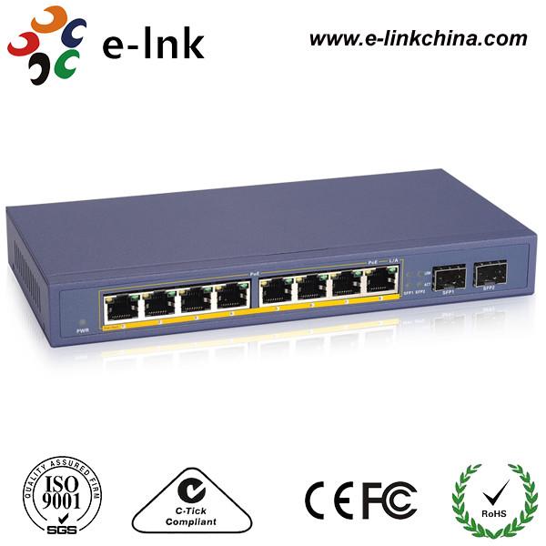 Quality 8 Port Gigabit Ethernet POE Network Switch For Ip Cameras 15.4W Output for sale