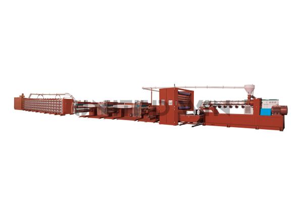 Quality Three Layer PP Adhesive Tape Extrusion Line For Mesh Bag Strap 800mm for sale