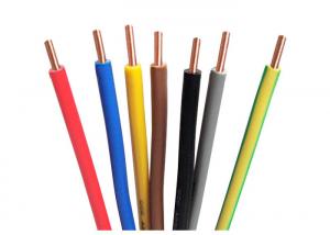 China Colored Single Wire Cable PVC Insulation Wire 70℃ Max Conductor Temperature on sale