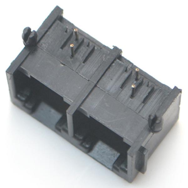 rj11 6p2c 2 PORTS connector jack modular right angel through hole unshielded