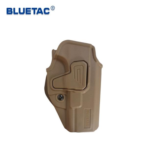Quality Tactical Polymer OWB Gun Holster Index Finger Release Outside The Waistband Gun Bag Tan Color for sale