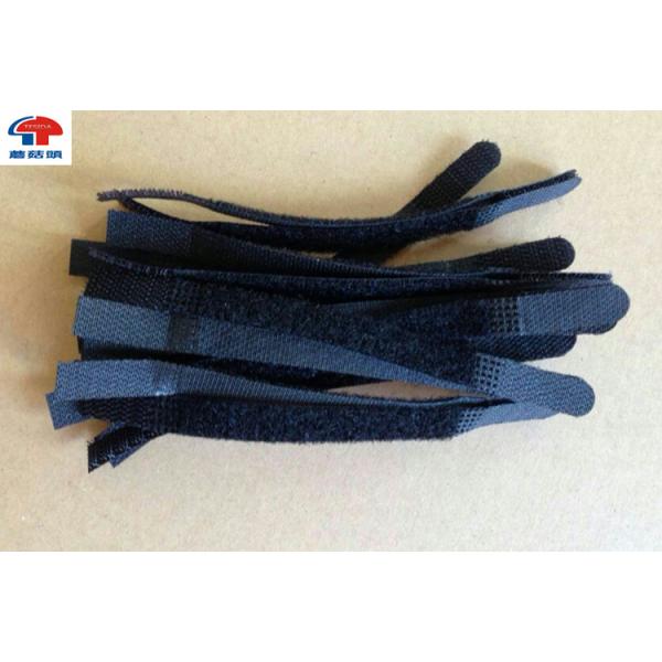 Black Self locking Hook Loop Cable Ties / Strap For Cable Electrical Wire