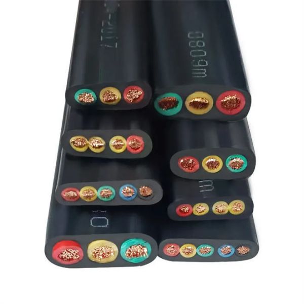 Flat rubber cable for industrial applications