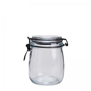 China Sealable Transparent Glass Jars With Clip Lids Watertight Solution wholesale