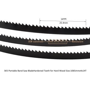 SK5 Portable Bandsaw BladeHardened Teeth for Hard Wood Size:1065mmx4x14T