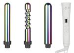 3 Barrel Interchangeable Curling Iron Set with Peacock Pattern Coated