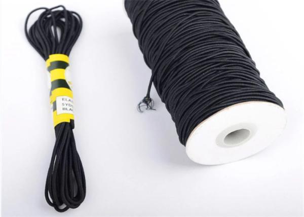 Quality Strong Strength Round Elastic Rope / Braided Stretchy Elastic String for sale