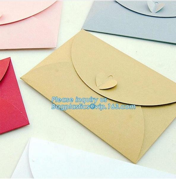 Custom design A4 A5 A6 paper kraft gift brown envelope with string,wedding invitation fancy kraft paper foil envelopes