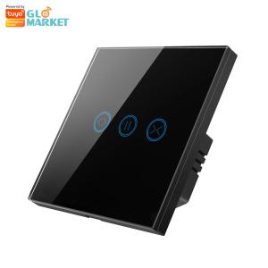 China Glomarket Tuya WiFi Smart Touch Screen Curtain Switch Rolling Shutter Door Switch Electric Curtain Panel APP Remote Control wholesale