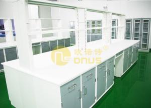 White color university laboratory work benches with monolithic technology