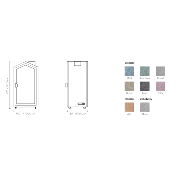 Mobile Personal Workspace Pod offering easy relocation options and private workspace benefits for dynamic office layouts