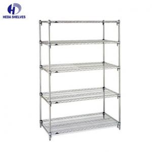 China 4 Shelf Metal Shelving Unit Wire Rack Display Shelving Standing on sale
