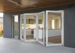 Fire Proof Aluminium Bifold Patio Doors , Residential Folding Doors With Louver