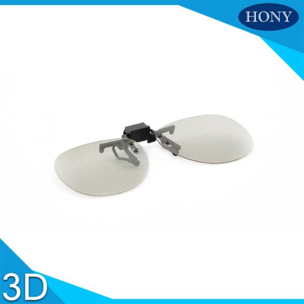 Plastic Clip On Circular Polarized 3D Glasses With No Bubble Anti Scratch