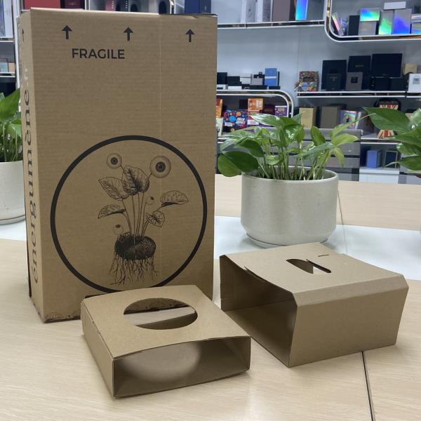 Customized Recycled Shipping Mailer Kraft Paper Gift Packing Box Hard Corrugated