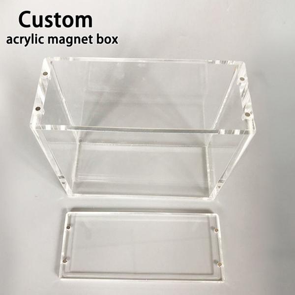 Quality Acrylic Box Custom Clear Plexiglass Acrylic Display 5side Box Sliding Lid Poke Poking Mon Card Booster Display for sale