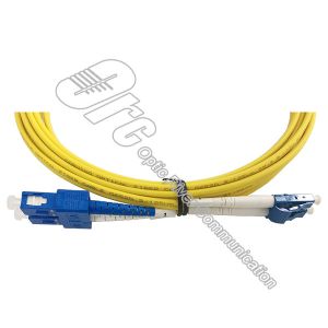 LC - SC Multimode Fiber Optic Patch Cord 2.0mm Duplex Yellow