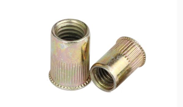 Quality Yellow Chromate Plated M12 Rivet Nut , Metric Knurled Insert Nut for sale