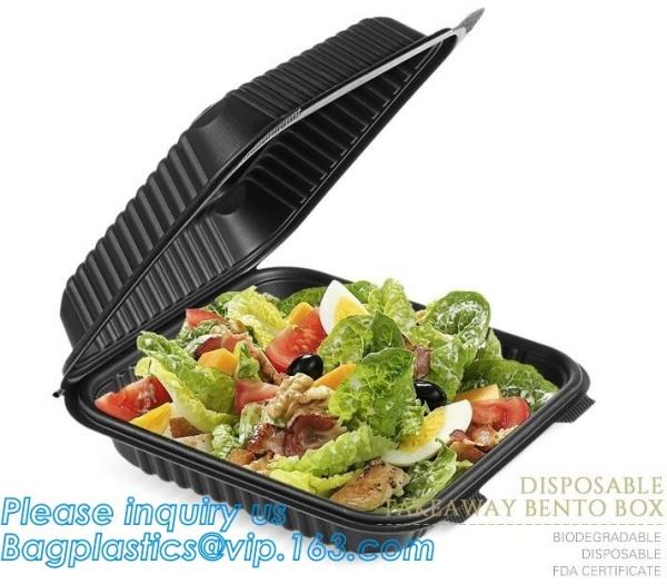 Disposable corn starch bento lunch box takeaway food container,take away box PLA PP mixed biodegradable corn starch food