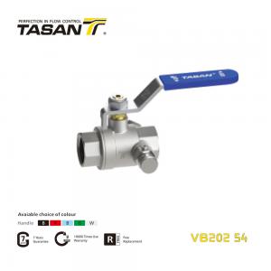 China VB202 54  Brass  Ball Valve With Drain Cock Female x Female 362.5 Psi on sale