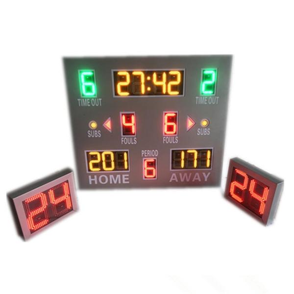 Digital Wireless Control LED Basketball Scoreboard With Shot Clock In 3 kinds Of