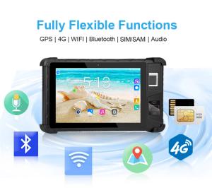 High Quality Android 7 8 inch Rugged Black NFC Fingerprint Scanner Biometric Handheld Terminal HFSecurity FP08