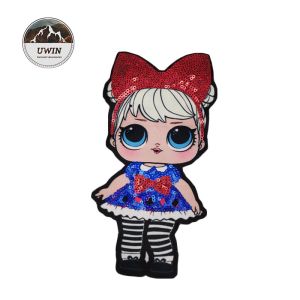 Customized Design Woven Badges No Minimum , LOL Sequin Embroidery Patch