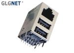 8P8C Magnetic Rj45 Multiport Connector With Double USB2.0 Interface