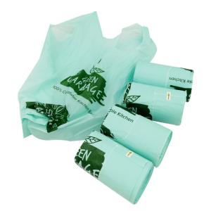 China 30L Large Biodegradable Garbage Bags With Drawstring Cornstarch Based wholesale
