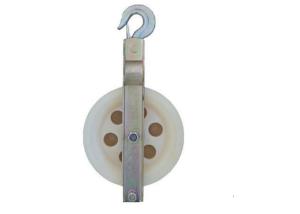 China Light Weight 10KN Nylon Single Sheave Stringing Block, Hook And Clevis Style wholesale