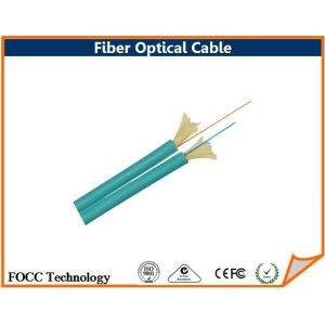 China Teal Zipcord Indoor Fiber Optical Cable OM3 50/125 Multimode Fiber Optic Cable on sale
