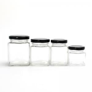 China Square Bee Honey Glass Candy Jars , Durable Glass Food Container Easy To Use on sale