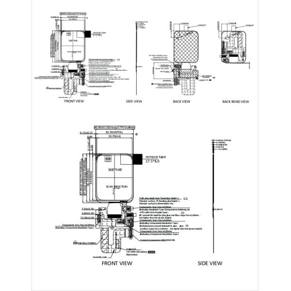 1.78-inch AMOLED vertical screen display | 350 brightness, 368×448, dedicated to consumer electronics / smart wearables, ultra-thin, low power