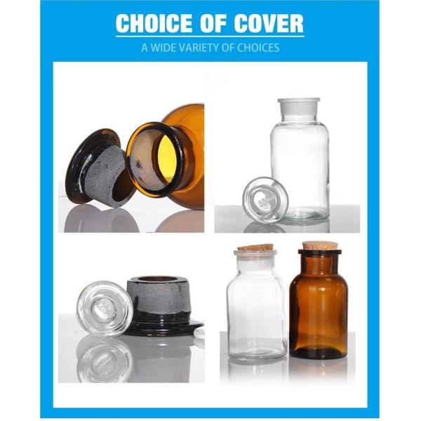 250 Ml Glass Reagent Bottle Glossy Amber Chemical Laboratory Bottle