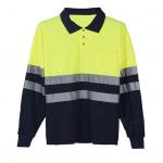 Long sleeve Reflective Safety Hi Vis Polo Shirt OEM breathable quick dry work
