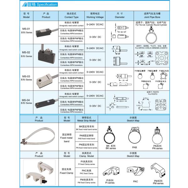 Magnet Switch Pneumatic System Components Accessories For SC, DNC, MAL, SI Cylinders