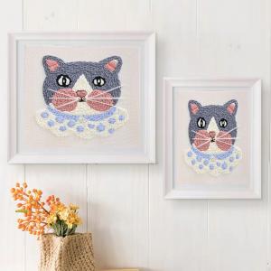 China Kitten Poke Embroidery Starter Set Needle Tool Threading Machine Fabric on sale
