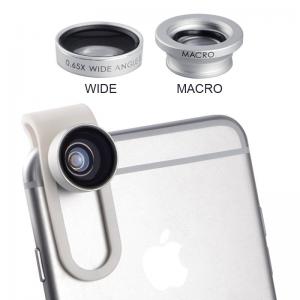 China 0.65X Wide Angle lens + Macro lens Clip-on Universal Mobile Phone Camera Lenses For iPhone iPad Samsung Sony LG Xiaomi on sale